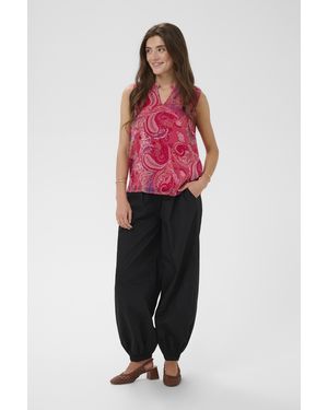 Cream Mouwloos Shirt Cryuna Mouwloos Shirt Regular Fit - Rood