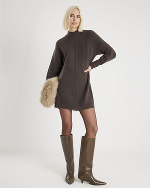 River Island Jumper Dress Knitted Long Sleeve - Natural