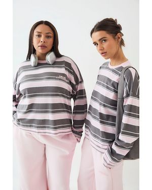 DSGN Studio Stripe Long Sleeve T-Shirt - Pink