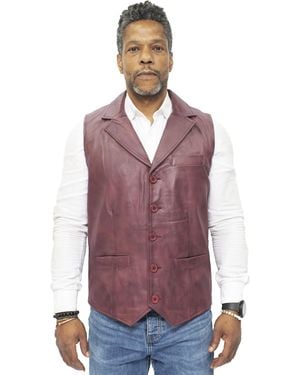 Infinity Leather Smart Classic Waistcoat-Bristol - Purple