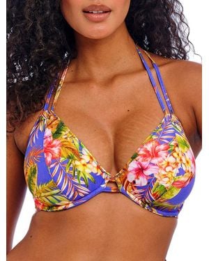 Freya Tiger Valley Halterneck Bikini Top - Blue