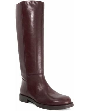 Dune Tova Knee High Leather Boots - Brown