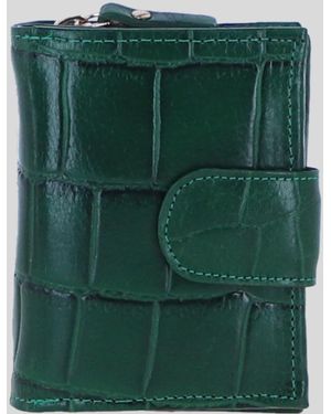 Ashwood Leather Real Rfid Protected Trifold Purse - Green