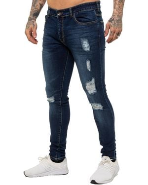 Enzo Skinny Ripped Jeans - Blue