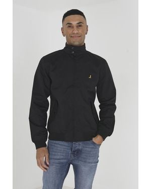 Brave Soul 'Falcon' Harrington Jacket With Ribbed Cuffs - Blue