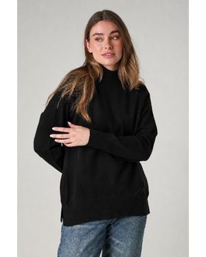 French Connection Cosy Soft Touch High Neck Seam Jumper - Black