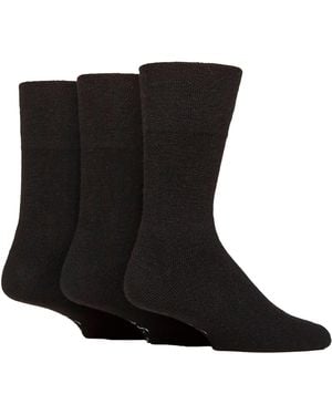 Gentle Grip 3 Pack Wool Boot Socks Warm Cushioned Hiking Crew - Black