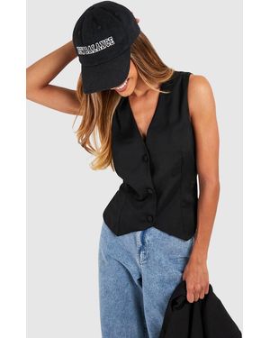 Boohoo Tailored Woven Waistcoat - Black