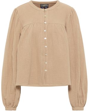 Dreimaster Blouse Dames Steenbeige - Naturel