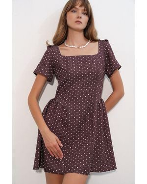 Bigdart Polka Dot A-Line Mini Dress - Purple
