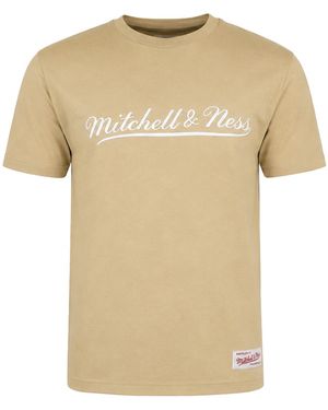 Mitchell & Ness Script Logo T-Shirt - Natural