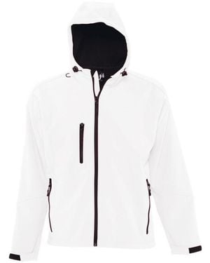 Sol's Replay Hooded Soft Shell Jacket (Breathable, Windproof And Water Resistant) - White