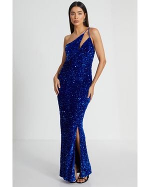 Quiz Royal Sequin Maxi Dress - Blue