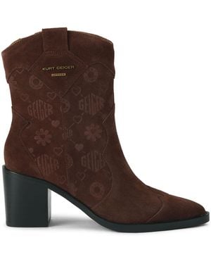 Kurt Geiger Suede Kgl Western Ankle Boots - Brown