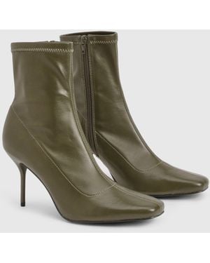 Boohoo Sock Stretch Stiletto Boot - Green