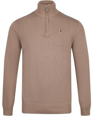 Luke 1977 Pretender Funnel Neck Knitted Jumper - Brown