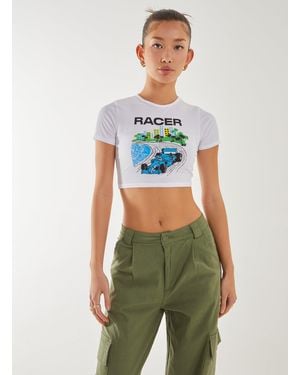 Pink Vanilla Motor Printed Tee - Green