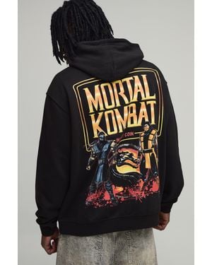 BoohooMAN Tall Oversized Mortal Kombat Licensed Printed Hoodie - Black