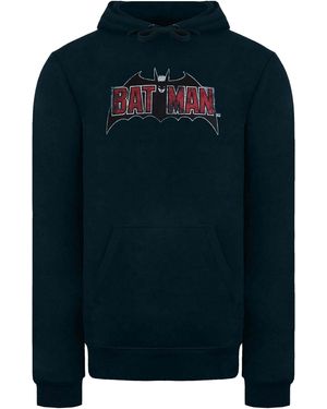 Dc Comics Vintage Batman Logo Hoodie Cotton - Blue
