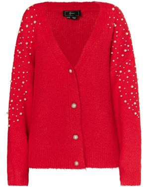 faina Vest Met Parels - Rood