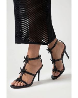Boohoo Embellished Triple Starfish Trim Strappy Heels - Black