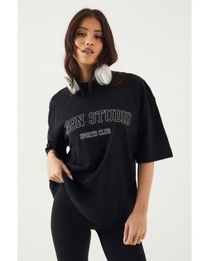 DSGN Studio Sports Club Heavyweight Oversized T-Shirt - Blue