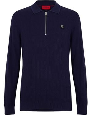 HUGO Sastoro Quarter Zip Top - Blue