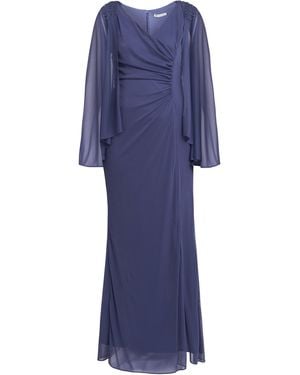 Gina Bacconi Estefany V Neck Embellished Maxi Dress - Blue