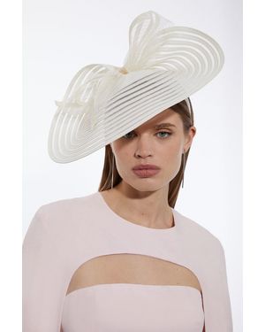 Karen Millen Bow Detail Fascinator - White