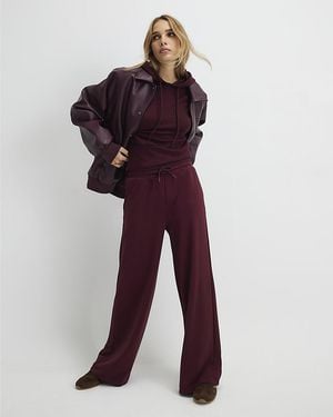 River Island Joggers High Waisted Wide Leg Viscose - Purple