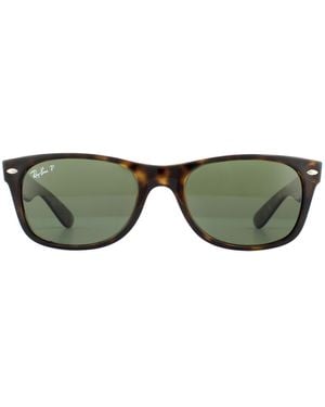 Ray-Ban Sunglasses New Wayfarer 2132 902/58 Tortoise Polarized 55Mm - Green