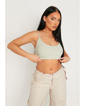 Missy Empire Missy Empire Ribbed Strappy Bralet - Green