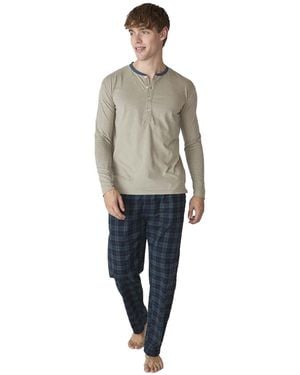 J&j Brothers Jjbfp5602 Katoenen Herenpyjama Met Lange Mouwen - Grijs