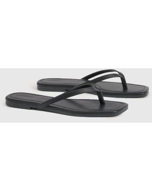 Boohoo Square Toe Flip Flops - White