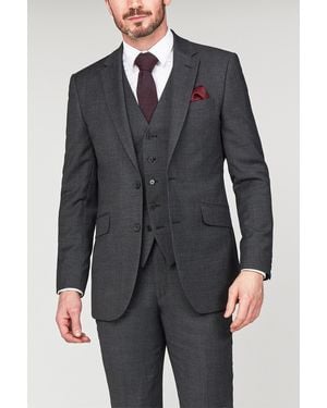 Racing Green Charcoal Texture Performace Regular Fit Jacket - Grey