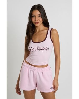 Boohoo Soho District Short Tracksuit - Pink