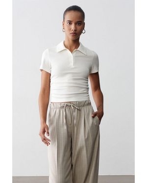 Dilvin Crop Slim Fit Polo T-Shirt - Meerkleurig