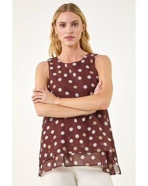 Roman Spot Double Layer Vest - Red