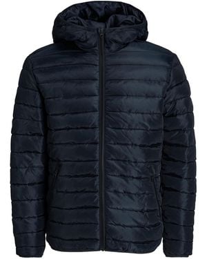Jack & Jones Hooded Puffer Jacket, Full Zip, Long Sleeve - Blue