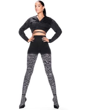 Hunkemöller 50 Denier Tights Lurex Zebra - Blue