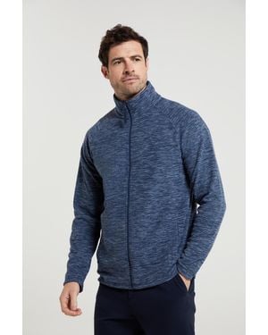 Mountain Warehouse 'Snowdon' Fleece Jumper Full Zip Quick Dry Antipill Fabric Mid Layer - Blue