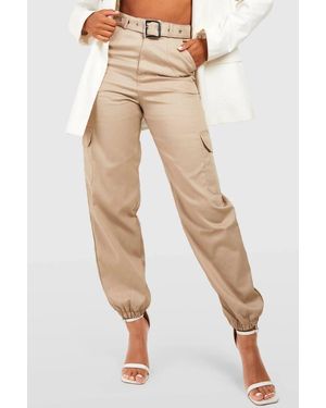 Secret Label Belted Cargo Trousers - Natural