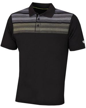 Island Green Matrix Print Golf Polo Shirt - Black