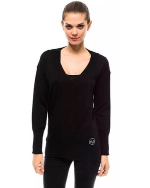 Montana Blu Vneck Knit Jumper Mo14229 - Black