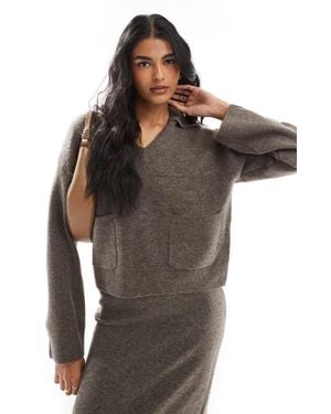 Pieces Open Polo Neck Jumper Co-Ord - Multicolour