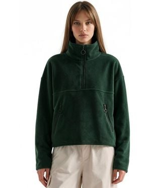 Busem Half Zip Crop Sweatshirt - Green