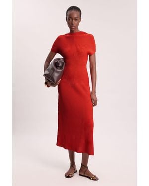 Karen Millen Stitch Detail Knit Midi Dress - Red
