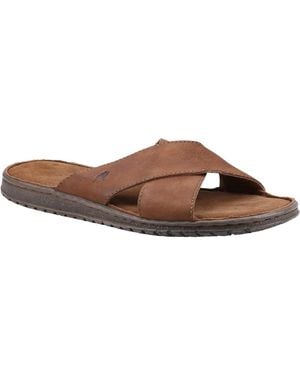 Hush Puppies Nile Crossover Leather Sandals - Brown