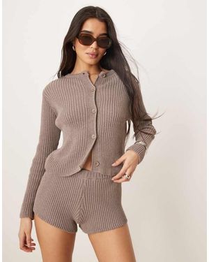 ASOS Neat Fit Knitted Cardigan - Brown