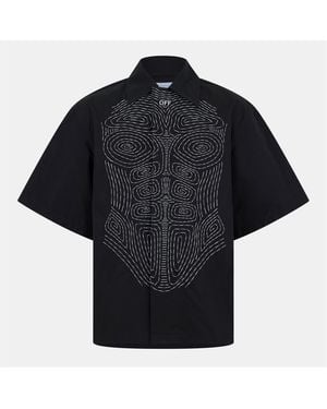 Off-White c/o Virgil Abloh Off Regular Fit Point Collar Short Sleeve Shirt - Black